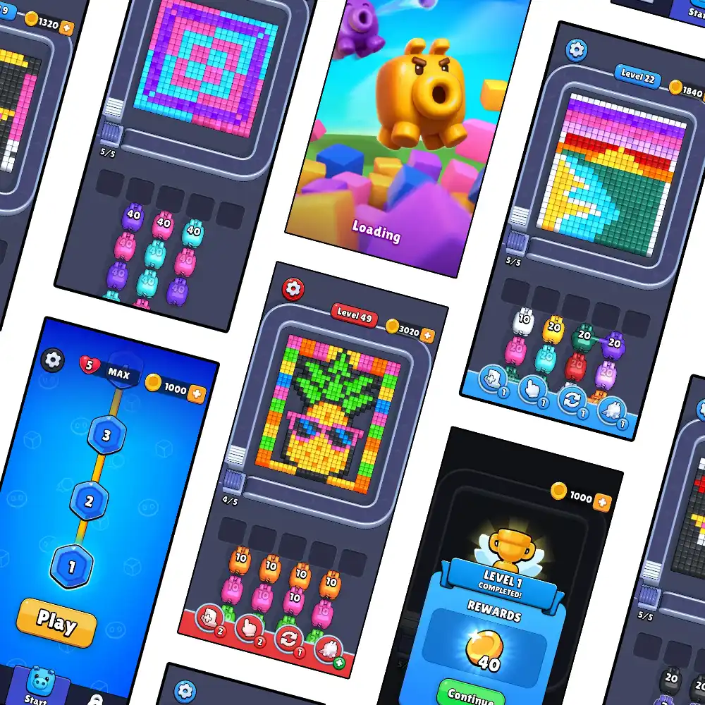 Composite of captured game screens